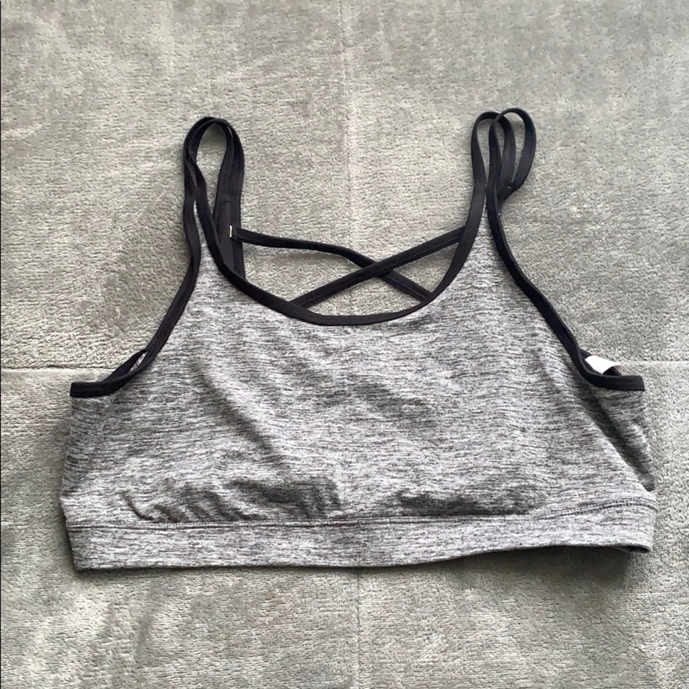 Black and gray sports bra